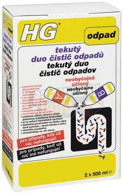 HG Tekutý duo čistič odpadů 2x500ml