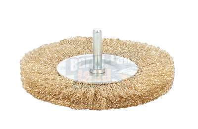 Kartáč mosazný okružní, vlnitý se stopkou, 100mm