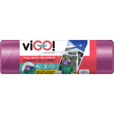 Pytle na odpadky zatahovací 120L  10ks, 27µ