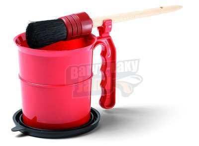 Hrnek na barvu plast s víčkem a držákem štětce