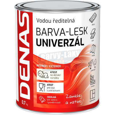 Univerzální barva na kov a dřevo Denas lesklý 0.7kg