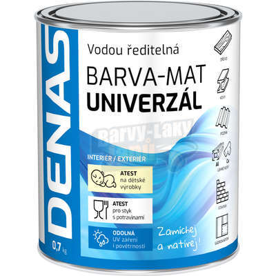 Univerzální barva na kov a dřevo Denas matný 0.7kg