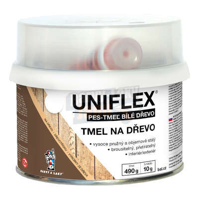 Tmel na dřevo dvousložkový Bílý 0.5kg Uniflex