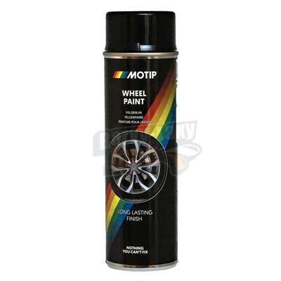Barva na disky kol Černá lesklá 500ml Motip
