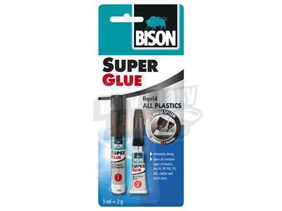 Bison Lepidlo Super glue Plastik 3ml + 2g